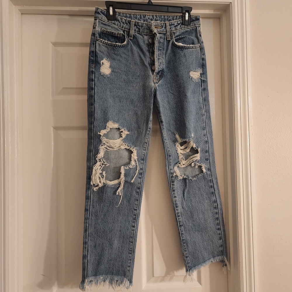 Carmar Distressed Straight Leg Jeans-26